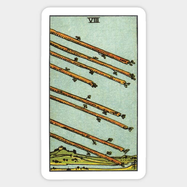 EIGHT OF WANDS Sticker by WAITE-SMITH VINTAGE ART